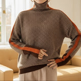 Eleanor | Luxury Herringbone High-Neck Jumper
