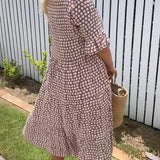 Zora | Sand Short-Sleeve Midi Dress
