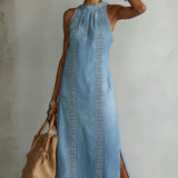 Greta - Denimkleid mit Retro-Spitze