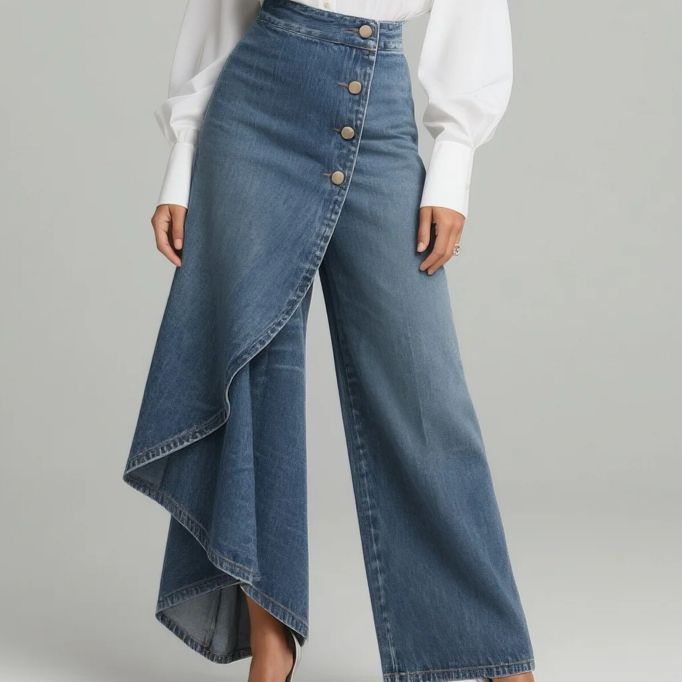 Angelika - Denim Wrap Trousers