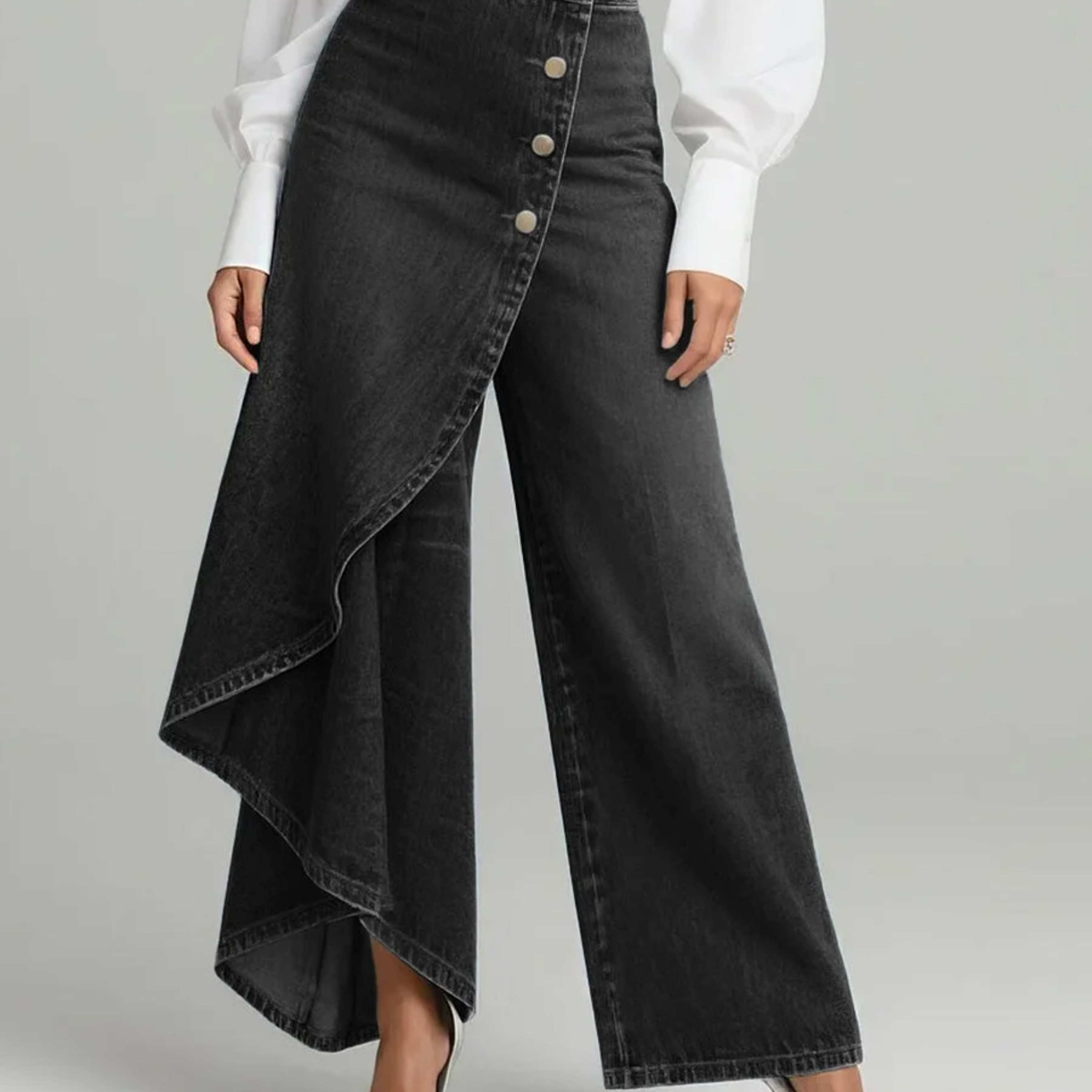 Angelika - Denim Wrap Trousers