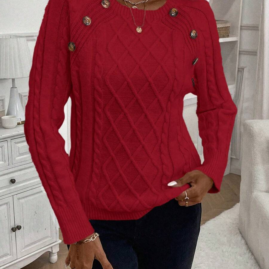 Poppy - Button Knit Sweater