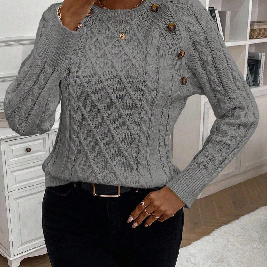 Poppy - Button Knit Sweater