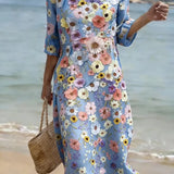 Casual Floral Print Dress