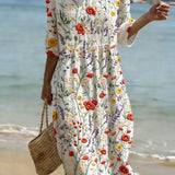 Casual Floral Print Dress