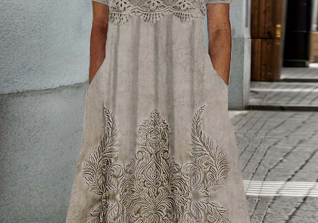 Indigo | Elegant Floral Midi Dress