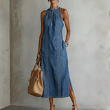 Greta - Denimkleid mit Retro-Spitze