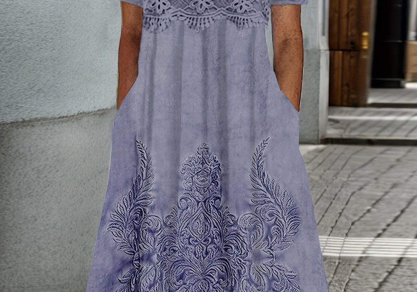 Indigo | Elegant Floral Midi Dress