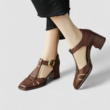 Scarlett | Orthopaedic T-Strap Block Heels