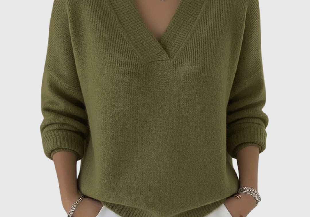 Faye | Soft Relaxed-Fit V-Neck Jumper