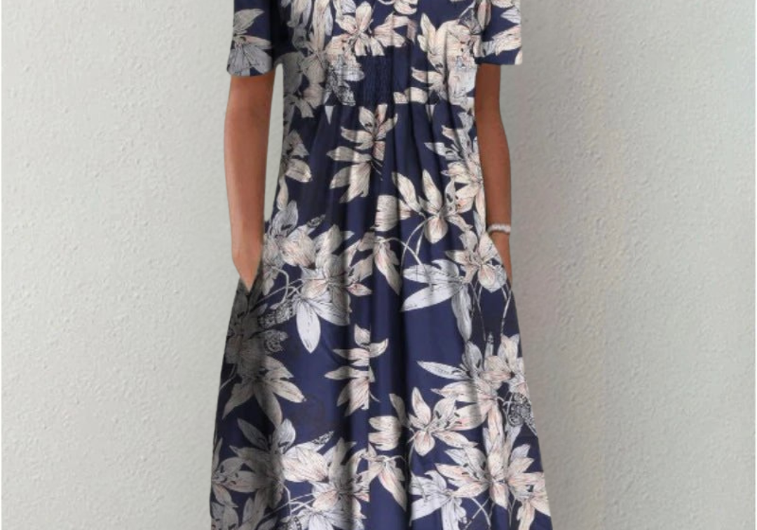 Hailey | Relaxed Elegant Floral Dress with Pockets