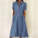 Gisela - Kurzärmliges Jeanskleid