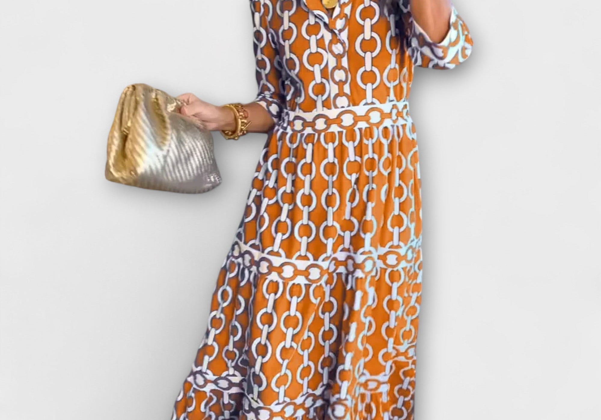 Juliana | Chain-Print Midi Dress