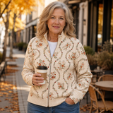 Hannelore™ | Cardigan with Delicate Floral Vines