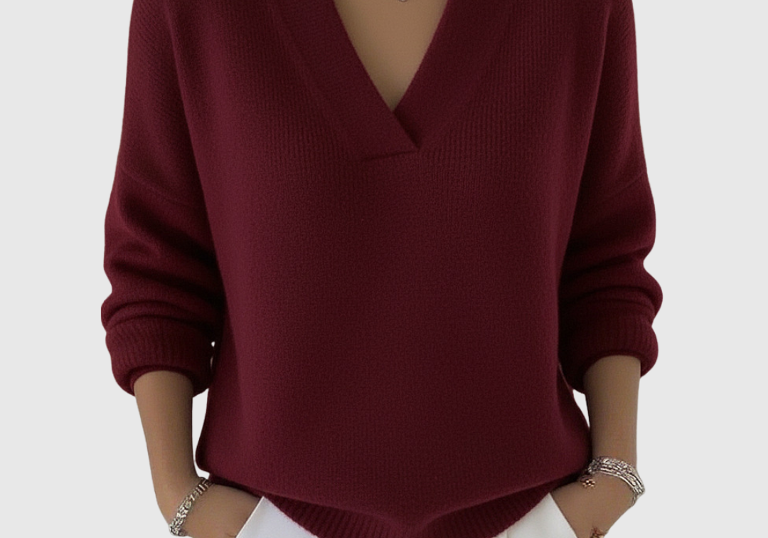 Faye | Soft Relaxed-Fit V-Neck Jumper