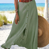 Syndy | Flowing Buttoned Skirt