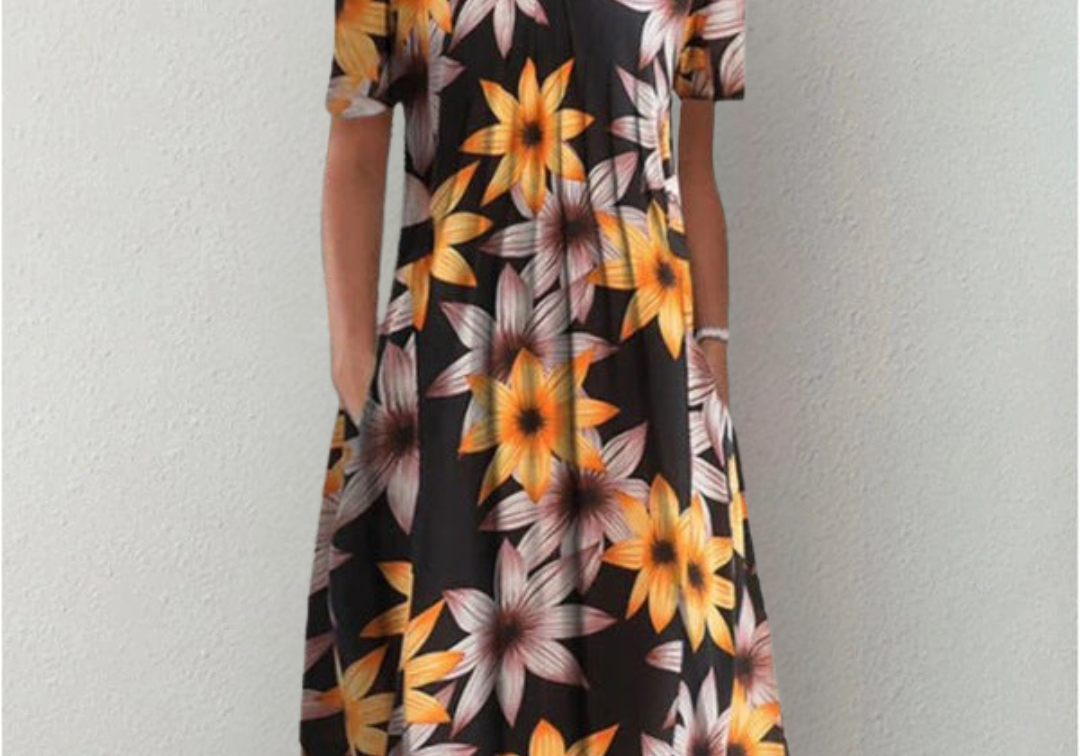 Hailey | Relaxed Elegant Floral Dress with Pockets