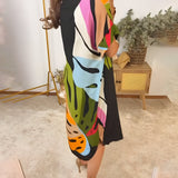 Rianna | Abstract Print Dress