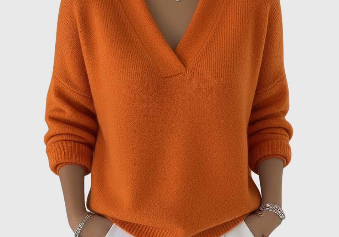 Faye | Soft Relaxed-Fit V-Neck Jumper