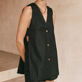 Fiona | Sleeveless Buttoned Set