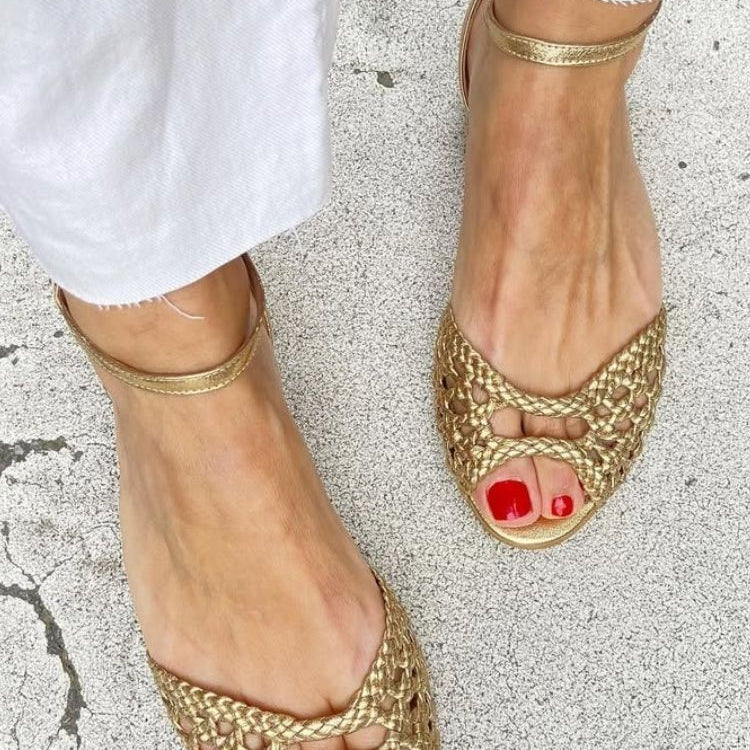 Isadora | Sandali Intrecciati Dorati