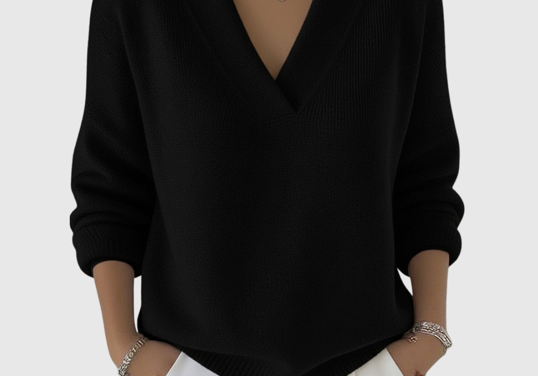 Faye | Soft Relaxed-Fit V-Neck Jumper