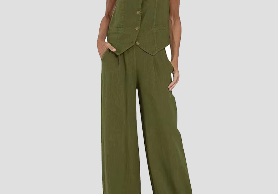 Aira | Buttoned Waistcoat & Wide-Leg Trousers Set