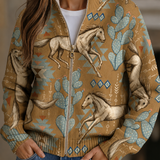 Beate™ | Cardigan with Horses & Cacti