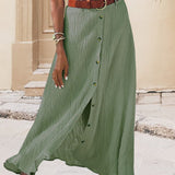 Syndy | Flowing Buttoned Skirt