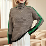 Eleanor | Luxury Herringbone High-Neck Jumper