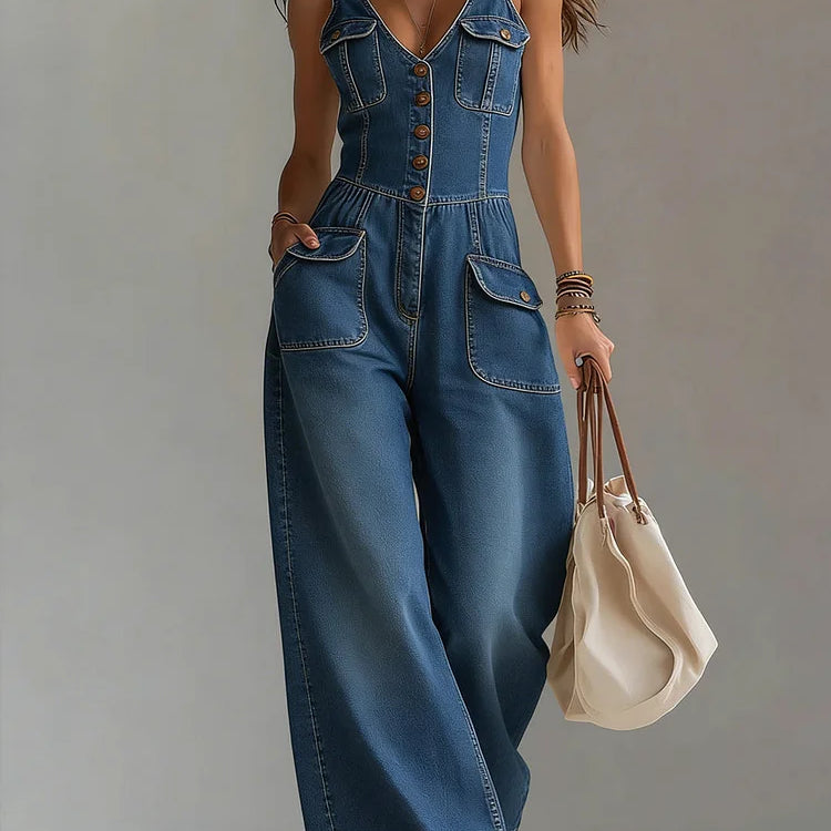 Christiane - Casual Denim Dungarees