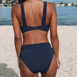 Claire | High-Waisted Plain Swimsuit