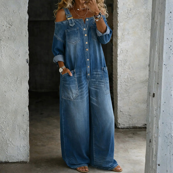 Gabriele - Denim Co-ord with Off-Shoulder Detail