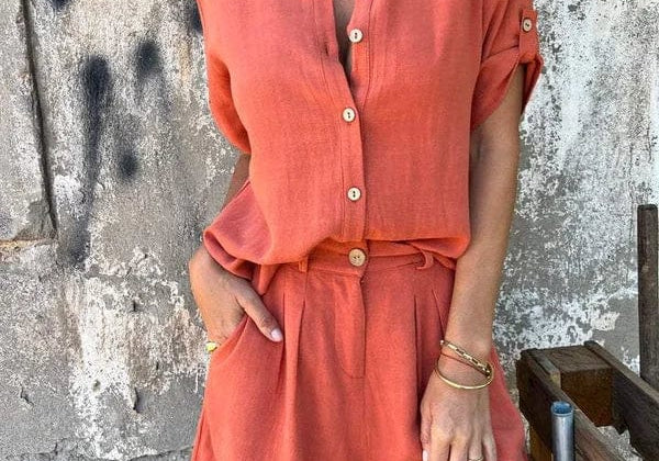 Melda | Lightweight Buttoned Set