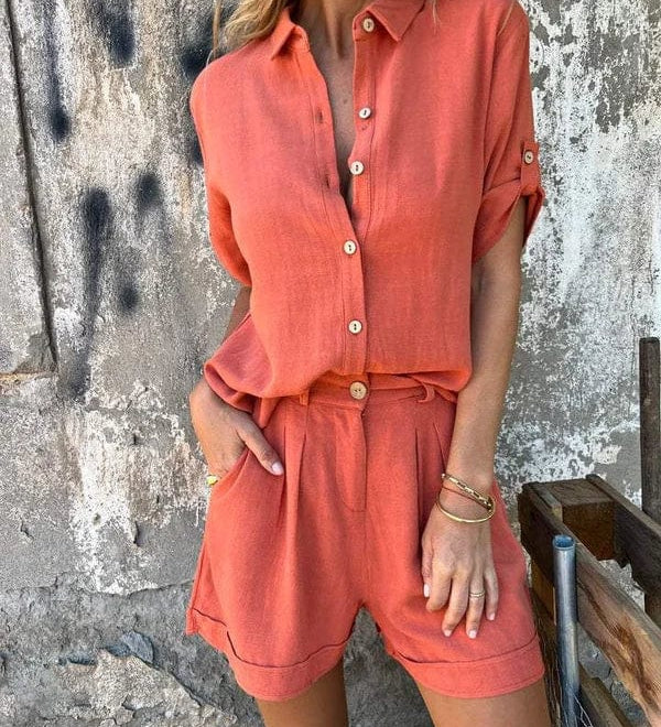 Melda | Lightweight Buttoned Set