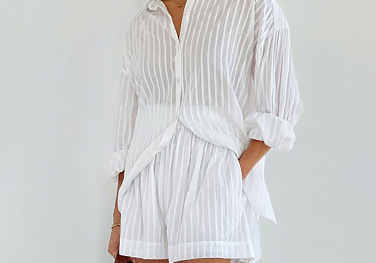 Viola | Buttoned Shirt & Airy Shorts Set