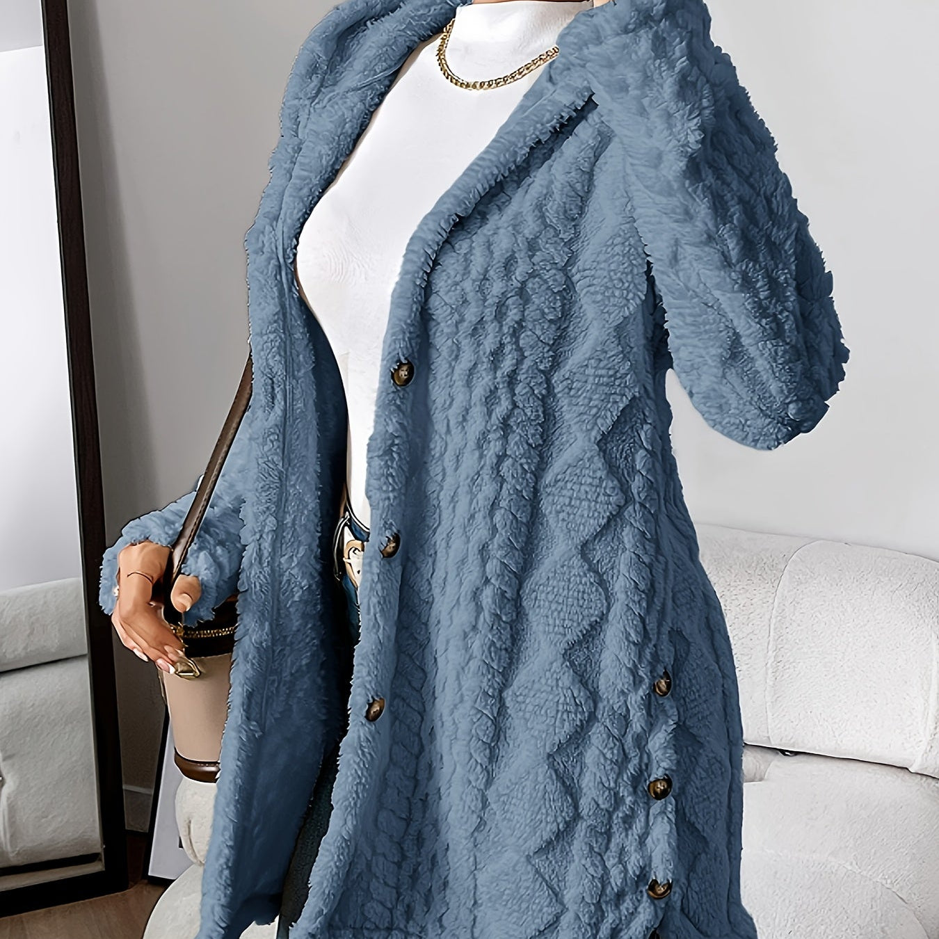 Irene - Fluffy Hooded Coat