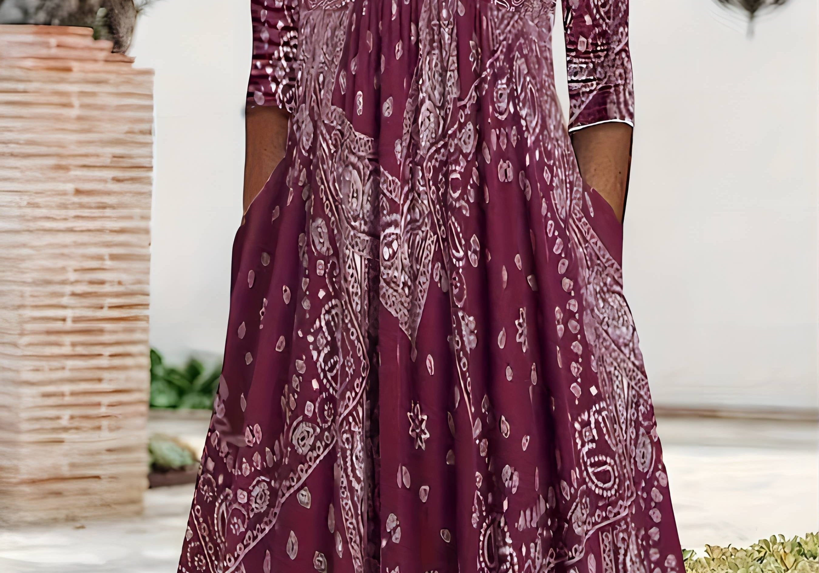 Elowen | Casual Long-Sleeve Midi Dress