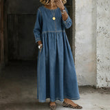 Bettina - Denim-Kleid mit Peter-Pan-Kragen