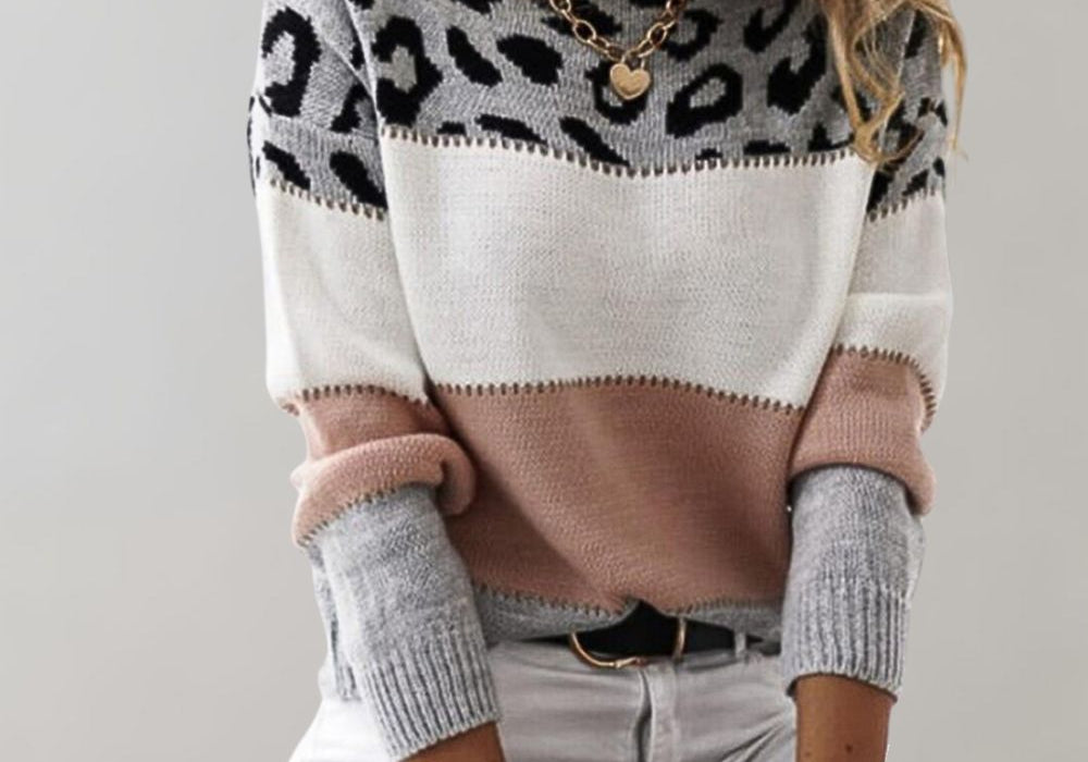 Diane | Leopard Accent Knit Jumper