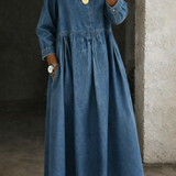 Bettina - Denim-Kleid mit Peter-Pan-Kragen