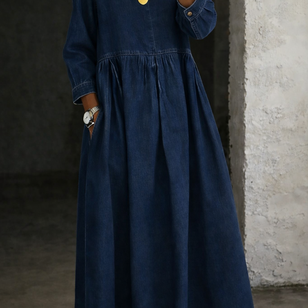 Bettina - Denim Dress with Peter Pan Collar