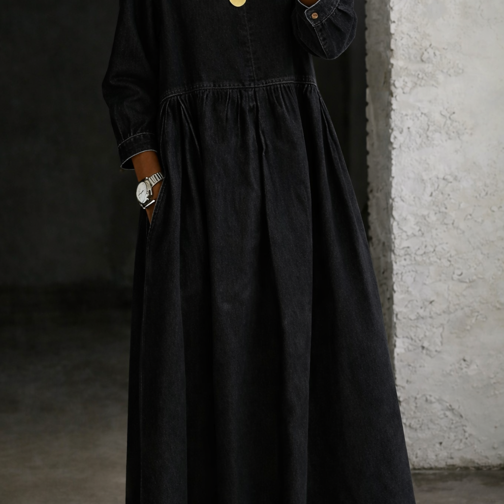 Bettina - Denim Dress with Peter Pan Collar