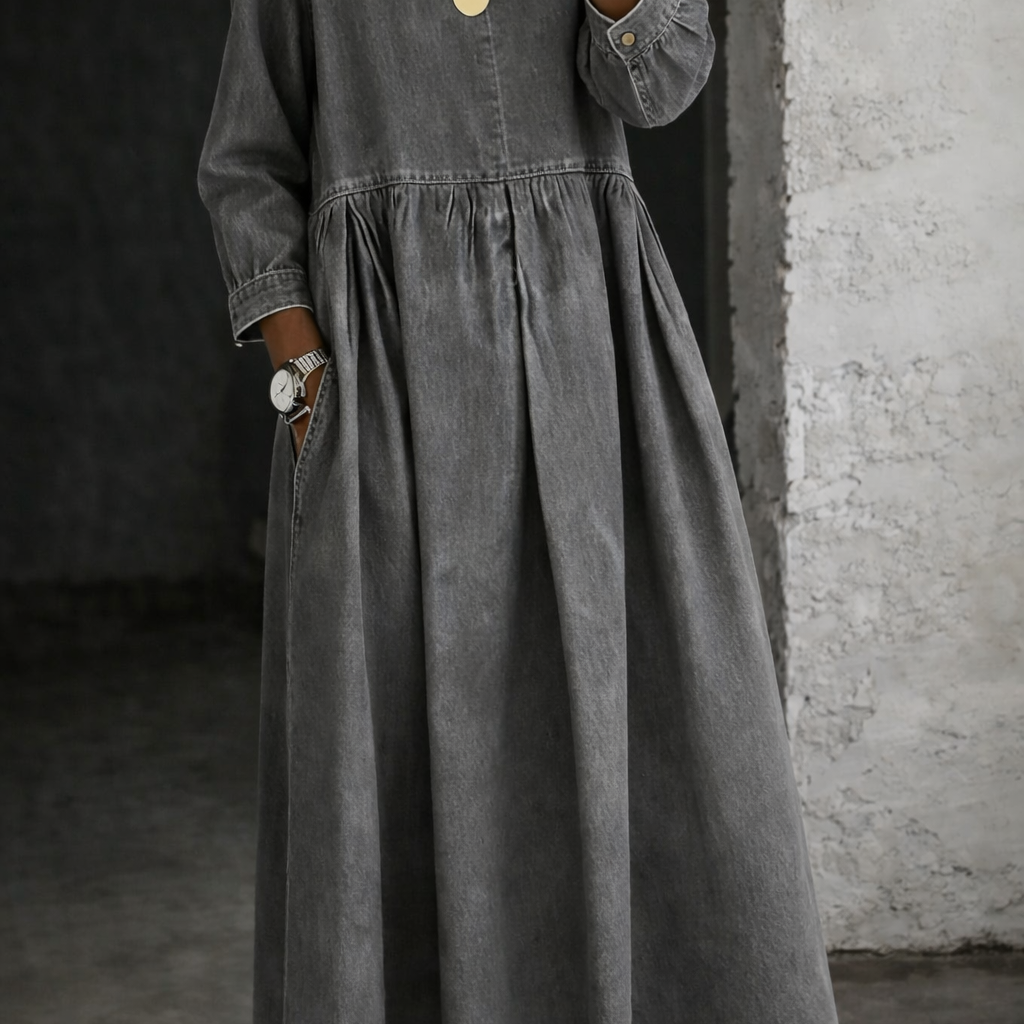 Bettina - Denim Dress with Peter Pan Collar