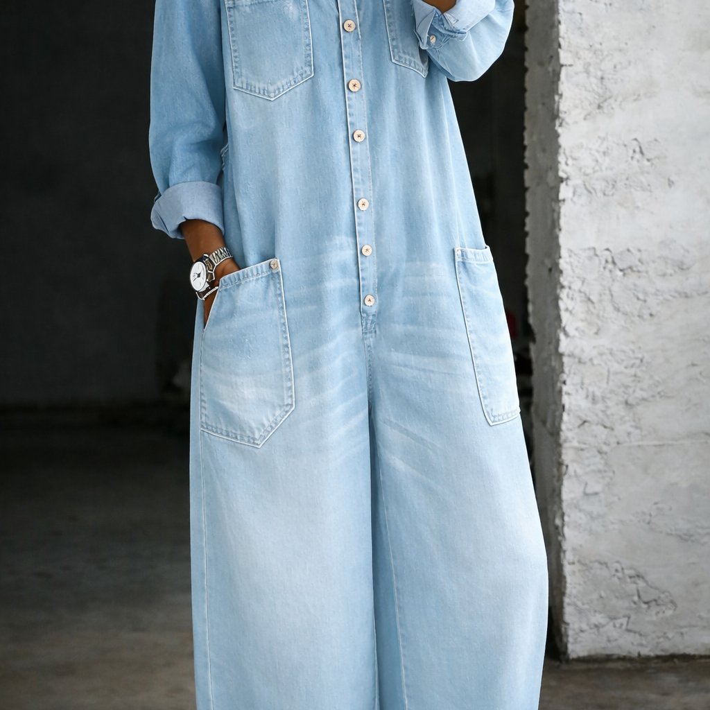 Barbara - Long Sleeve Off-Shoulder Jumpsuit