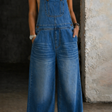 Astrid - Denim-Latzhose mit Elastischem Bund