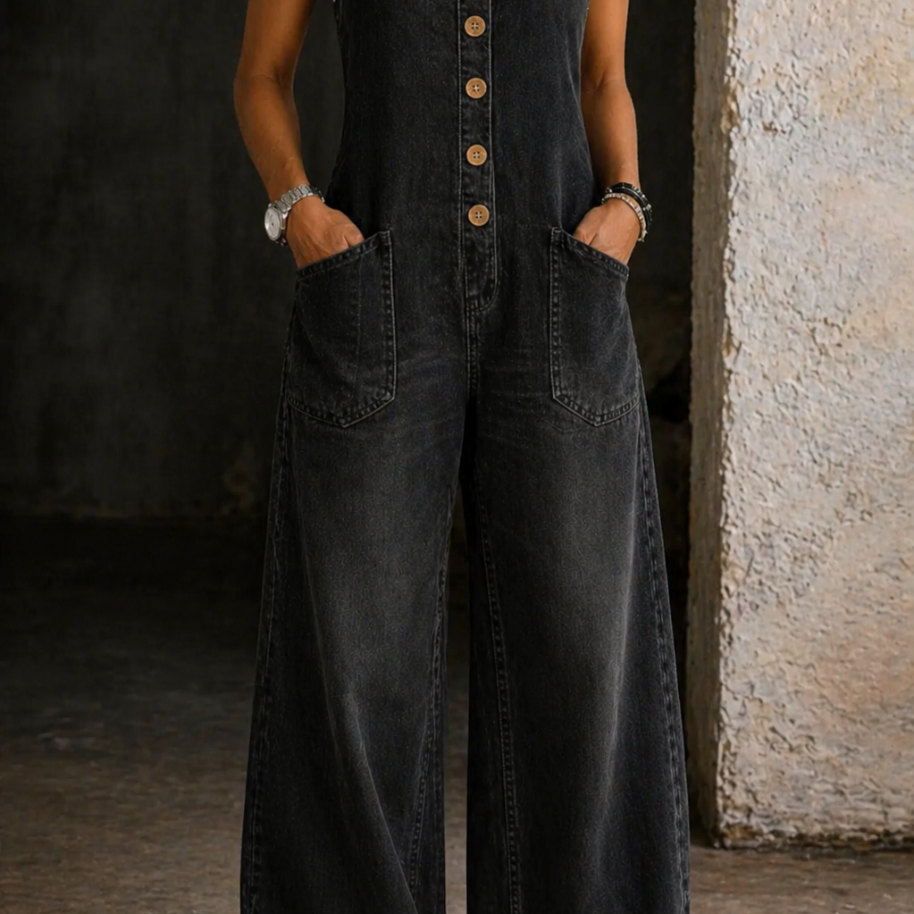 Claudia - Vintage Washed Cotton Overalls