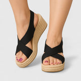 Bellany | Cross-Strap Wedge Sandals