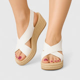 Bellany | Cross-Strap Wedge Sandals