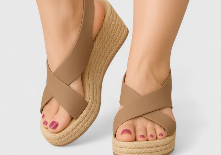 Bellany | Cross-Strap Wedge Sandals
